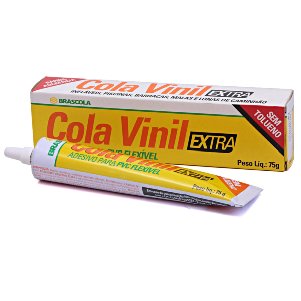 Cola Vinil Extra Pvc Flexível Brascola para Piscina, Lona, Barraca  75gr